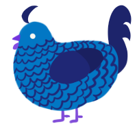 A sapphire and navy chicken with a lace pattern