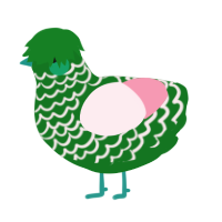 A leaf and rose chicken with a lace pattern