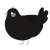 Misfit, a sable chicken with a speckle pattern