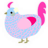 A mist and rose chicken with a lace pattern