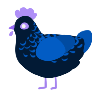 A tumblr and ultramarine chicken with a half-lace pattern