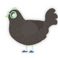A bark chicken with a speckle pattern