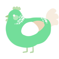 A spring and cream chicken with a neck-band pattern