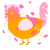 A gold and rose chicken