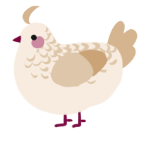 A cream and beige chicken with a half-lace pattern