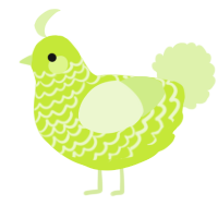 A lime and apple chicken with a lace pattern