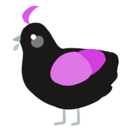 A sable and orchid chicken