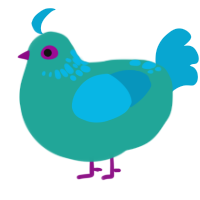 Salt Water Taffy, a turquoise and cerulean chicken with a neck-speckle pattern