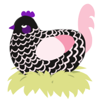 A sable and rose chicken with a lace pattern