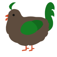 A bark and leaf chicken