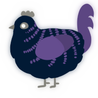 A tumblr and overcast chicken with a half-bar pattern