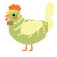 A overcast and tumblr chicken with a half-bar pattern