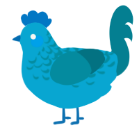 A cerulean and sea chicken with a half-lace pattern