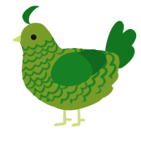 A chartreuse and leaf chicken with a lace pattern
