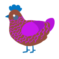 A russet and amethyst chicken with a lace pattern