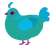 Salt Water Taffy, a turquoise and cerulean chicken with a neck-speckle pattern