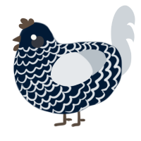 A tumblr and mist chicken with a lace pattern