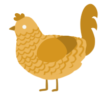 A honey and ochre chicken with a lace pattern