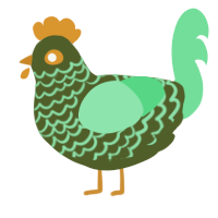 Jiji, a olive and spring chicken with a lace pattern