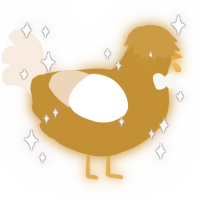 A gold and cream chicken