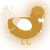 A gold and cream chicken