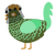 Jiji, a olive and spring chicken with a lace pattern