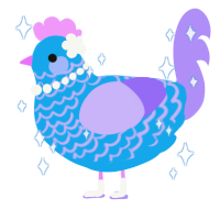 A sky and lilac chicken with a lace pattern