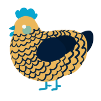 A honey and tumblr chicken with a lace pattern