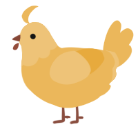 A honey chicken with a head pattern
