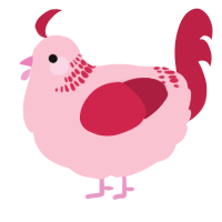 A rose and crimson chicken with a neck-band pattern