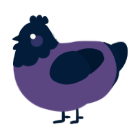 Emo, a overcast and tumblr chicken with a head pattern