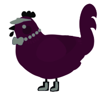 A wine chicken with a neck-band pattern