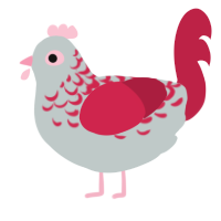 A silver and crimson chicken with a half-lace pattern