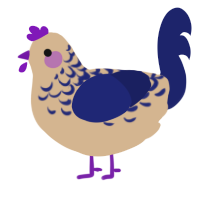 A beige and navy chicken with a half-lace pattern