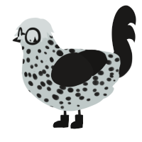 North, a silver and sable chicken with a speckle pattern