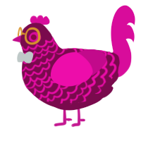 A wine and fuchsia chicken with a lace pattern