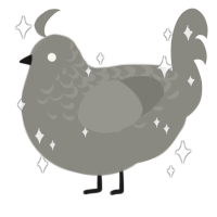 A ash chicken with a half-lace pattern
