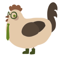 A cream and bark chicken