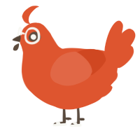 A vermilion chicken