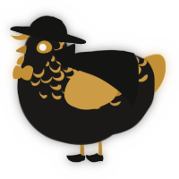 A sable and gold chicken with a half-lace pattern