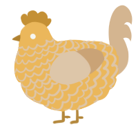 A honey and beige chicken with a lace pattern