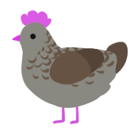 A ash and bark chicken with a half-lace pattern