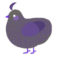A grey and overcast chicken with a double-lace pattern