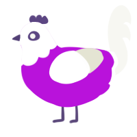 entity, a amethyst and white chicken with a head pattern