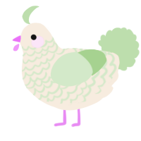 A cream and gluppy chicken with a lace pattern
