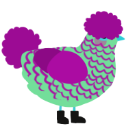 A spring and plum chicken with a lace pattern