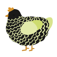 A sable and lemon chicken with a lace pattern