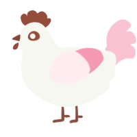 A white and rose chicken