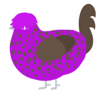 (unnamed), a amethyst and bark chicken with a speckle pattern