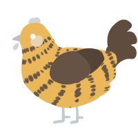A honey and bark chicken with a bar pattern